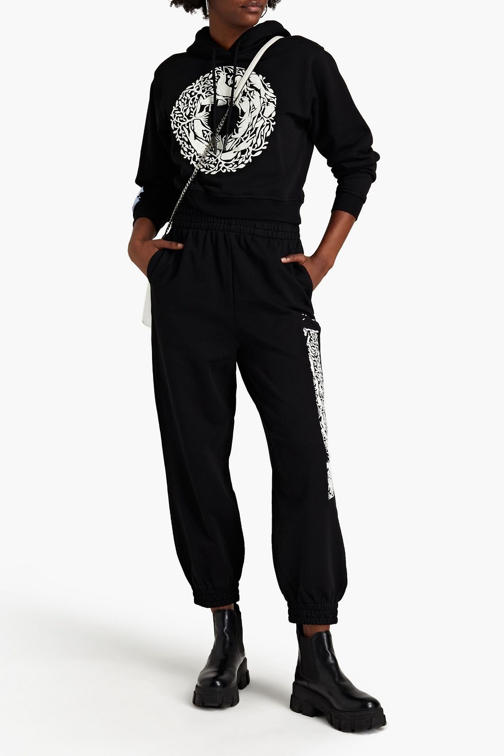 MCQ ALEXANDER MCQUEEN Embroidered French cotton-terry track pants