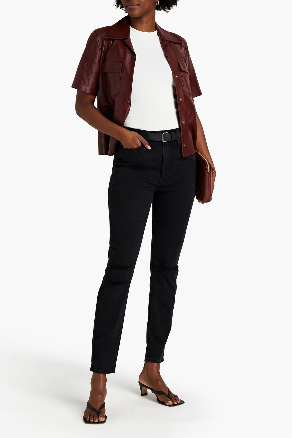 PAIGE Verdugo distressed high-rise skinny jeans