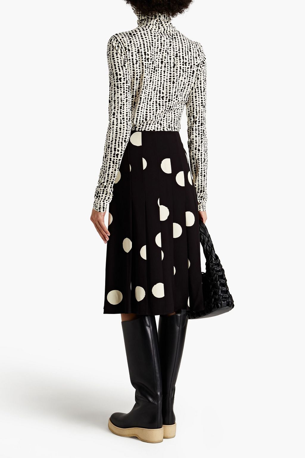PROENZA SCHOULER Printed cotton-blend jersey turtleneck top