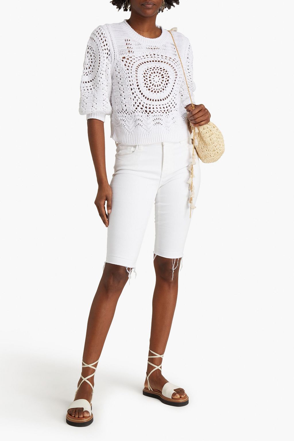 BA&SH Confetti crochet-knit cotton-blend sweater