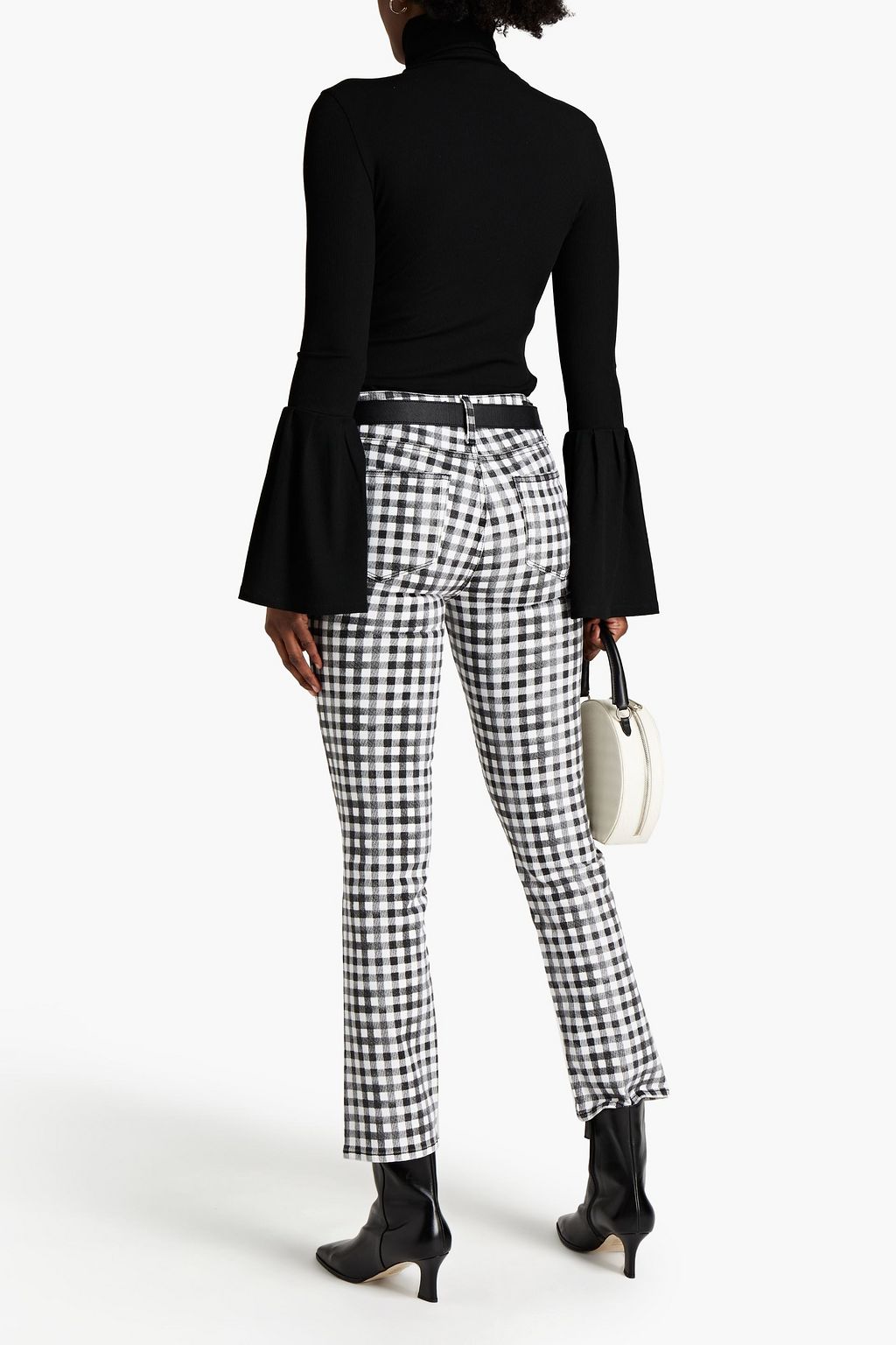 PAIGE Hoxton gingham high-rise straight-leg jeans