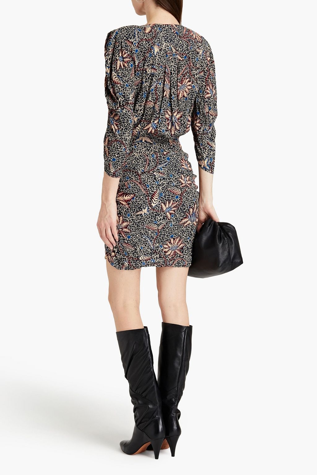 BA&SH Joanna wrap-effect printed crepe mini dress