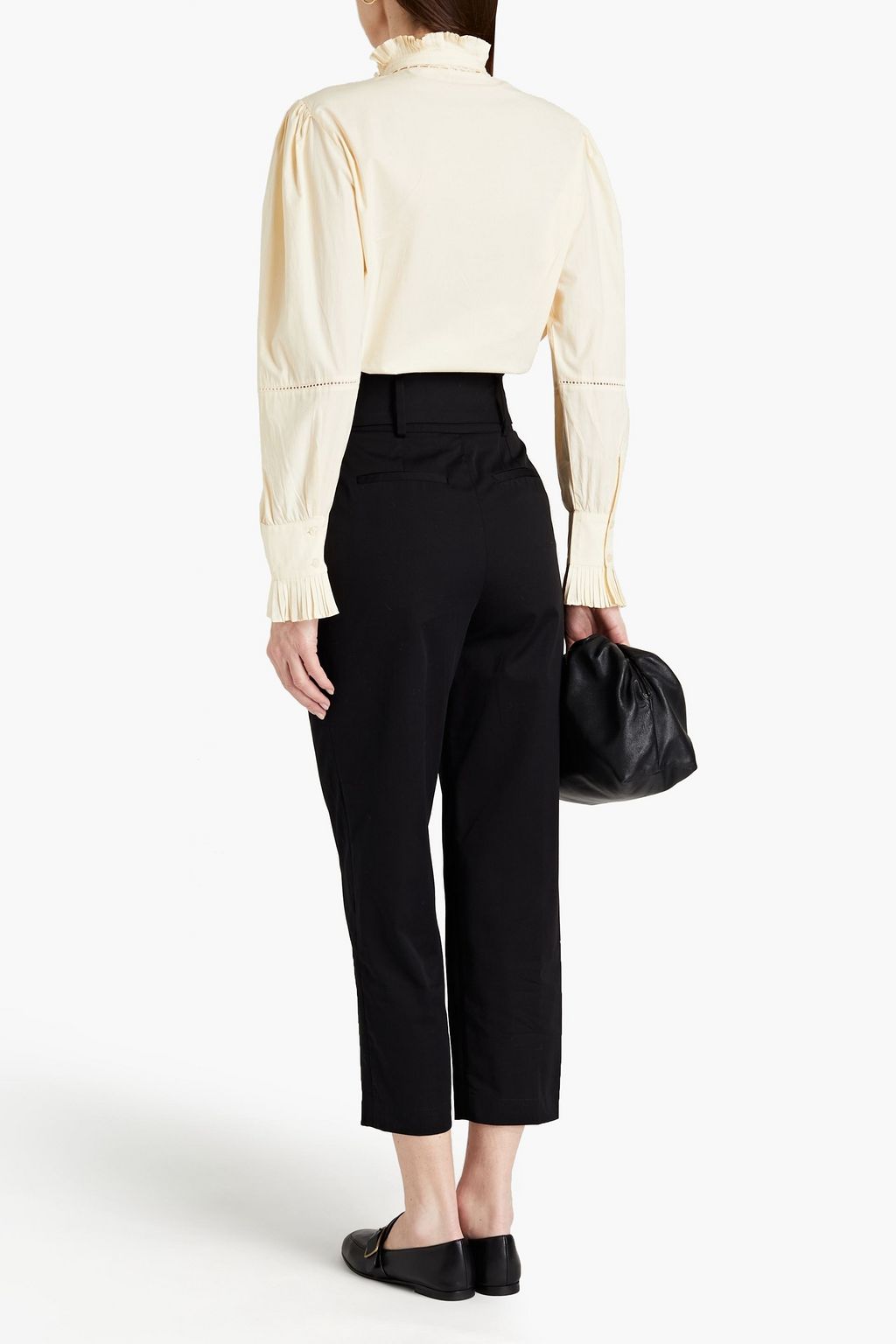 BA&SH Khol belted cotton-blend twill tapered pants