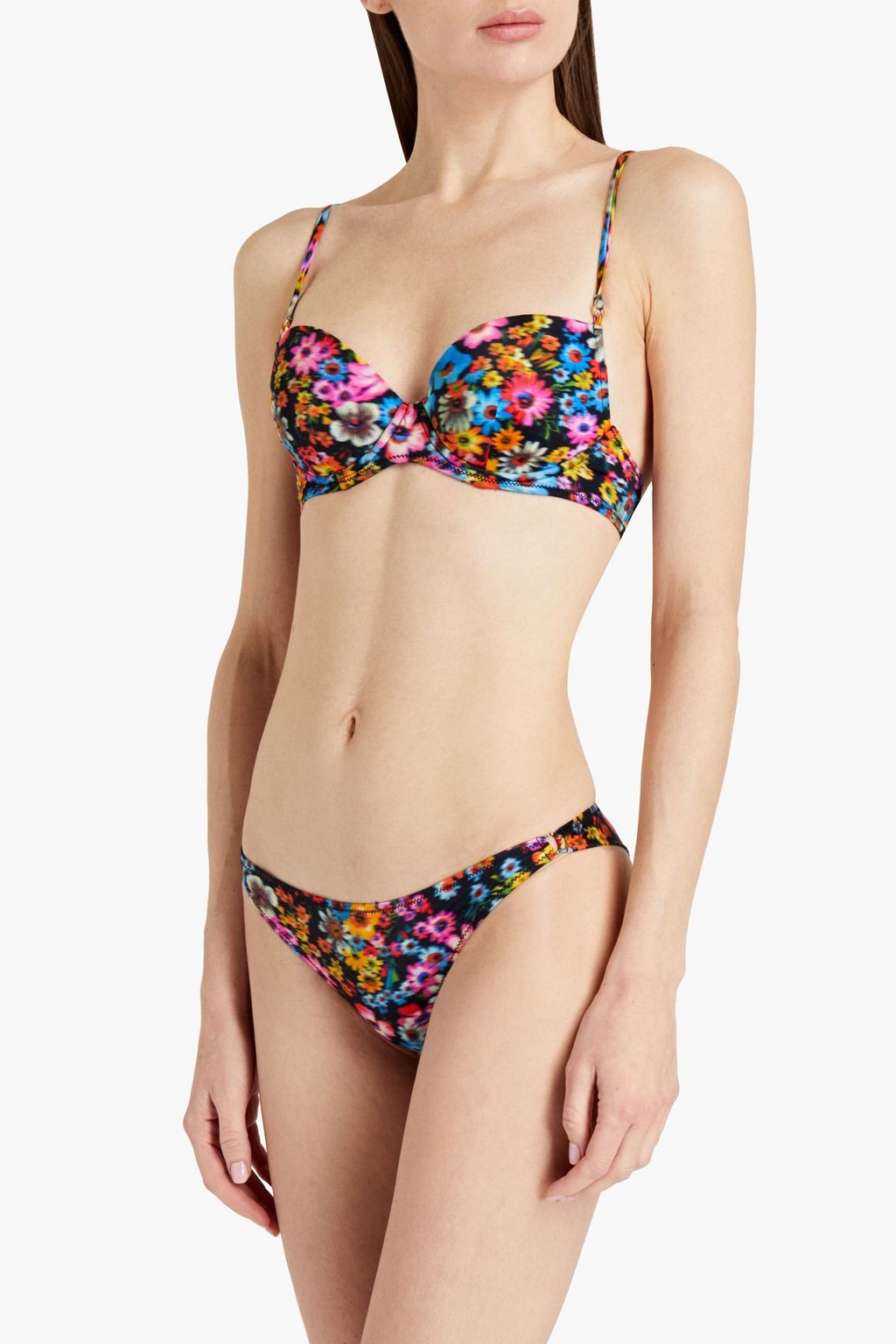 STELLA MCCARTNEY Tief sitzendes Bikini-Höschen mit floralem Print