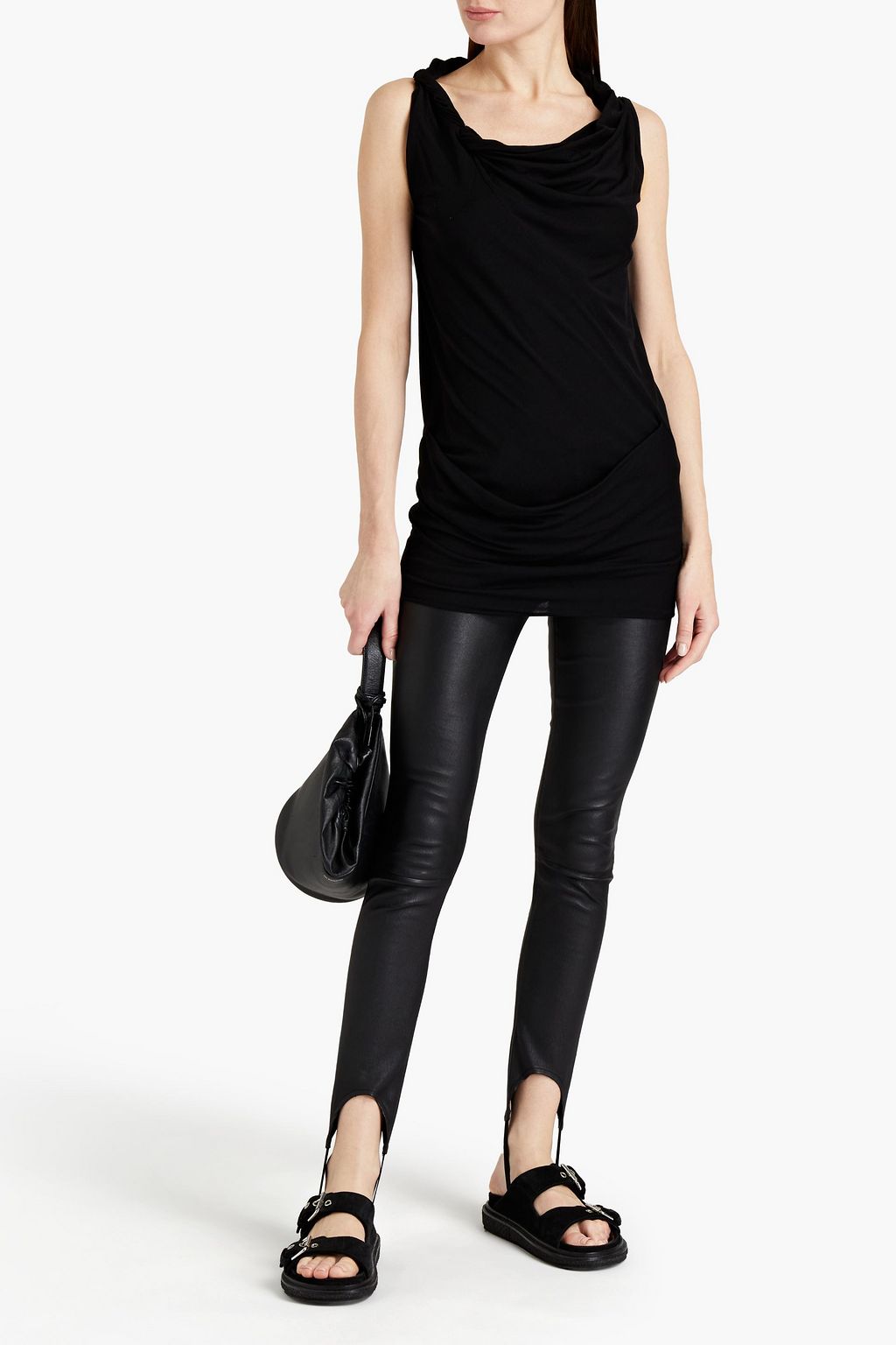 RICK OWENS LILIES Draped jersey top