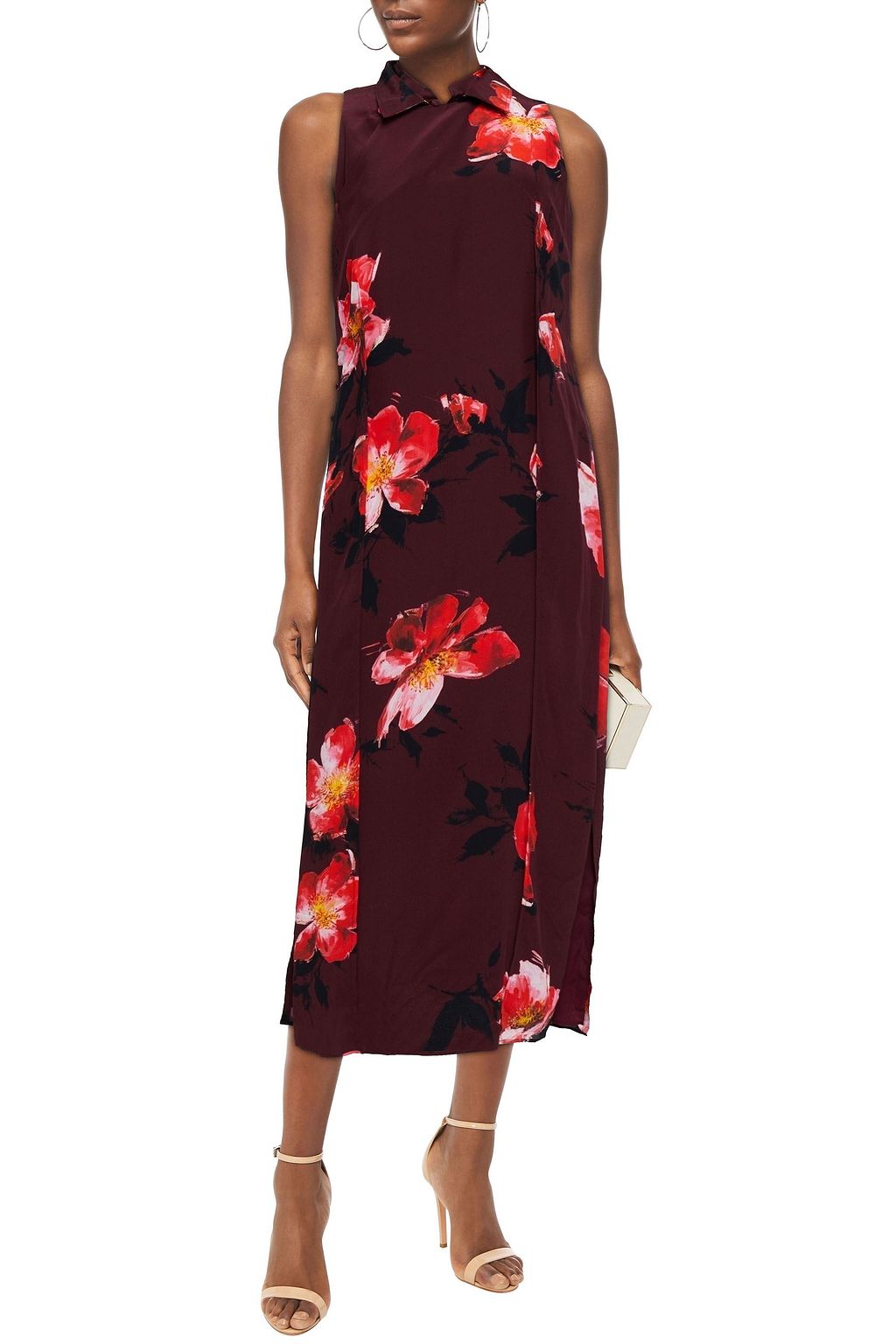 ALTUZARRA Jeannette button-detailed floral-print silk crepe de chine midi dress