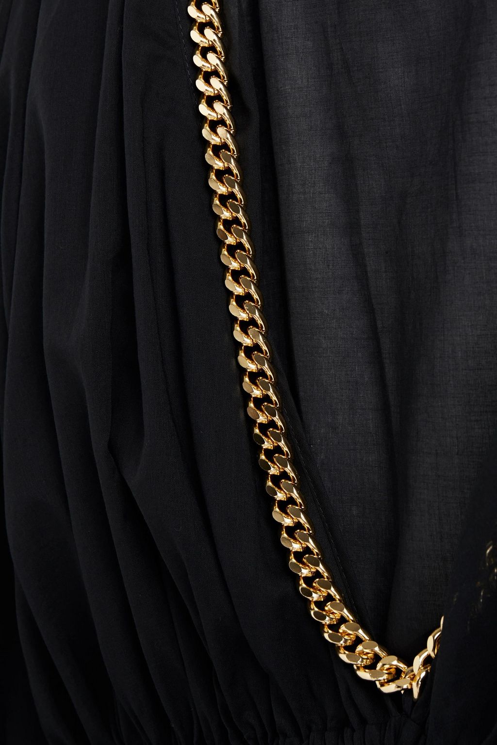 STELLA MCCARTNEY Falabella chain-trimmed gathered cotton coverup