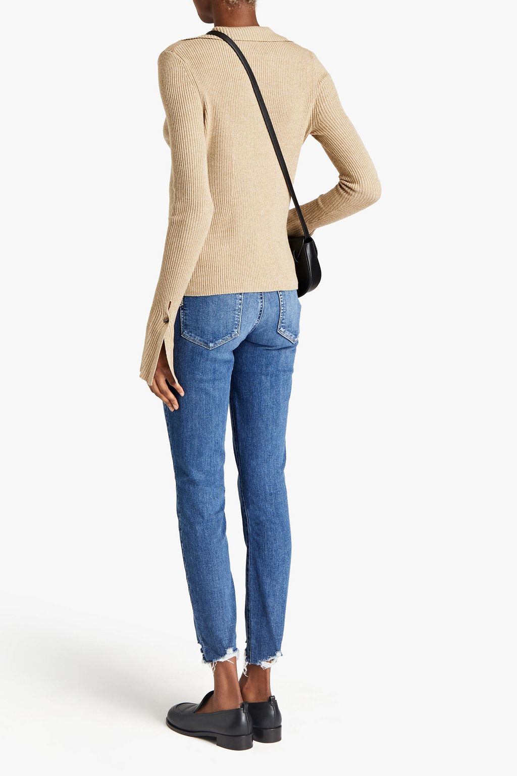 PAIGE Distressed mid-rise skinny jeans