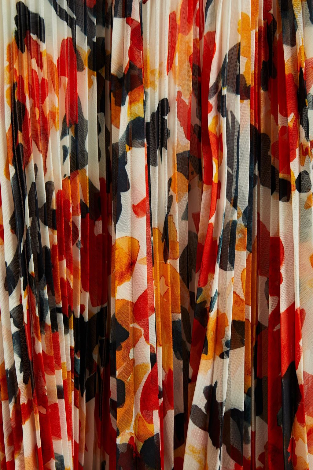 PROENZA SCHOULER Asymmetric pleated floral-print chiffon midi skirt