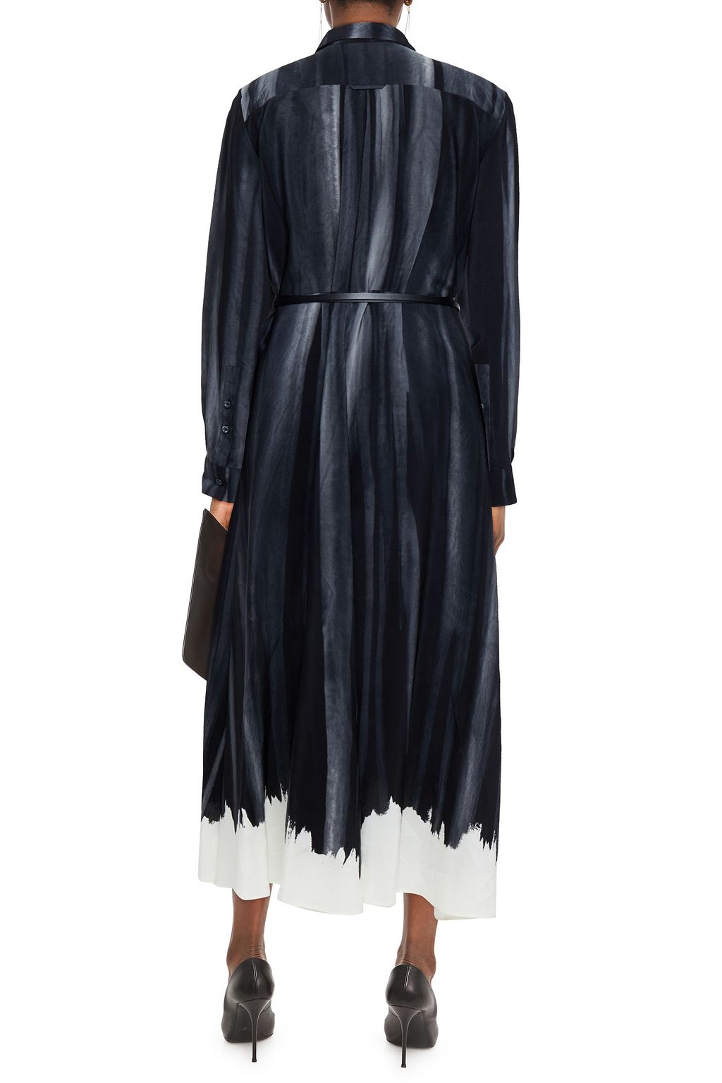 ALTUZARRA Judina belted printed silk crepe de chine maxi shirt dress