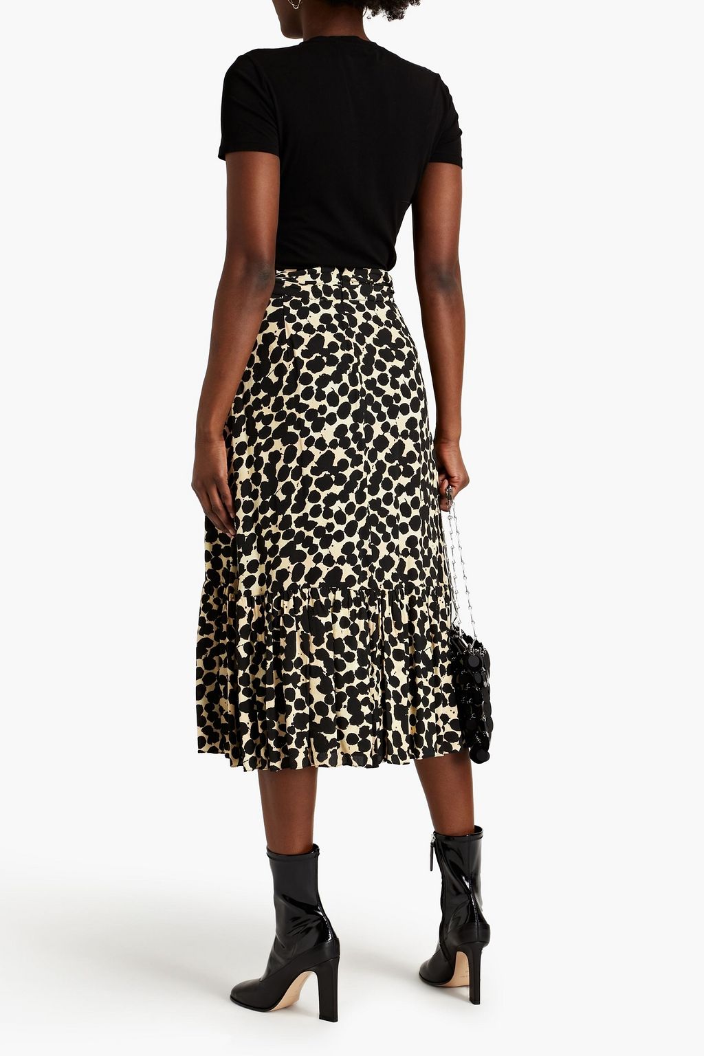 PROENZA SCHOULER Tie-front printed crepe midi skirt