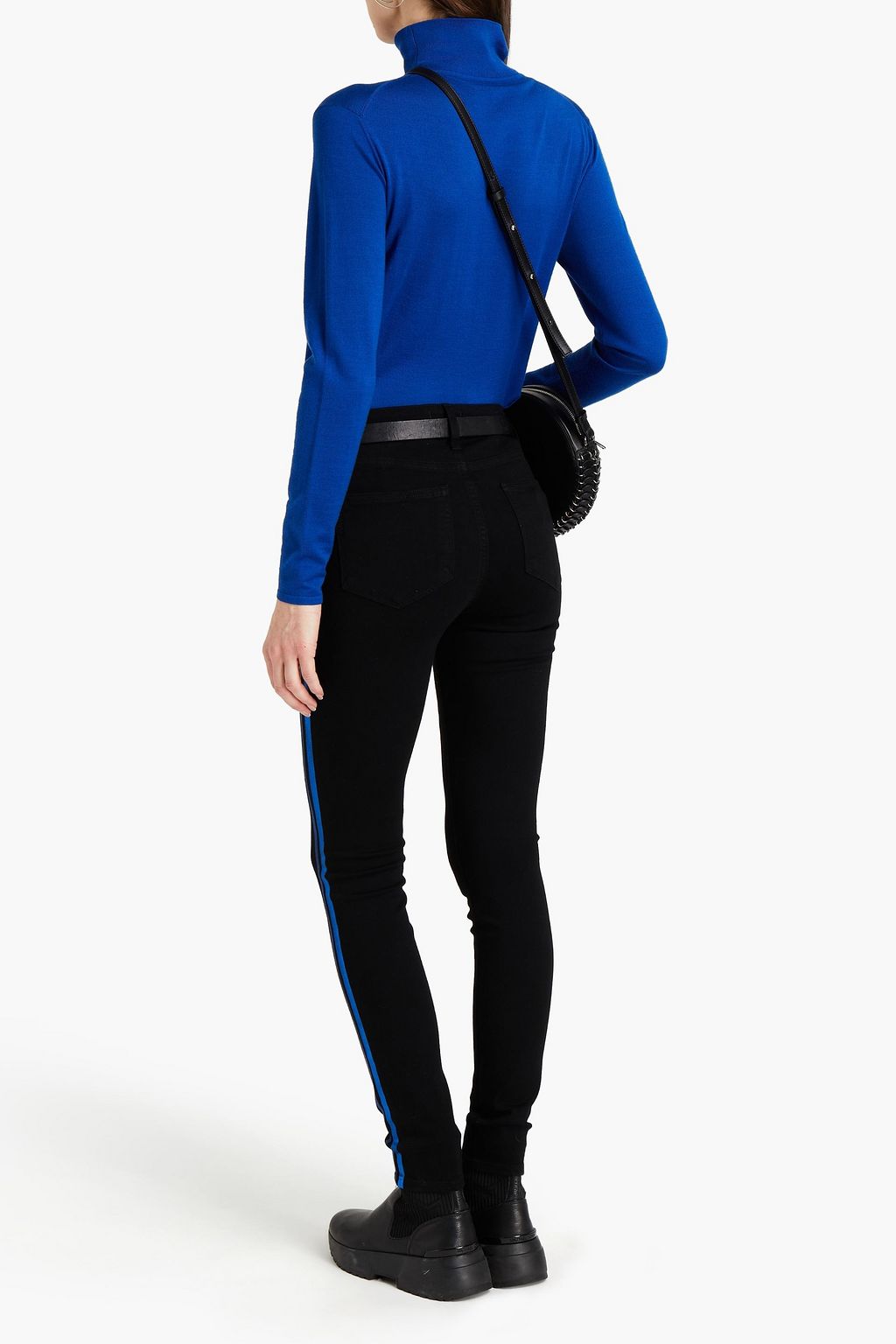 PAIGE Metallic-trimmed high-rise skinny jeans