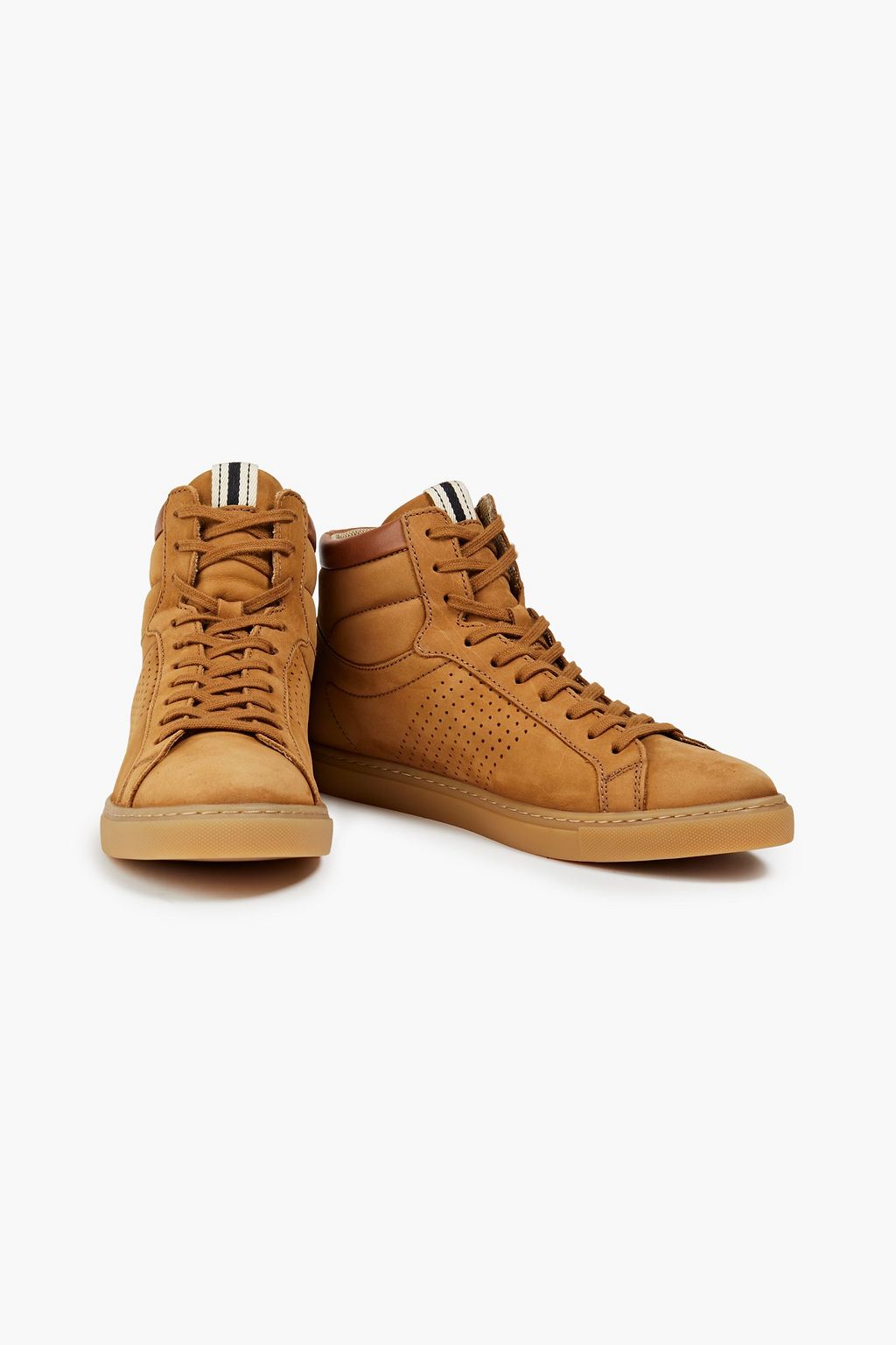 BA&SH Hcosta perforated suede high-top sneakers
