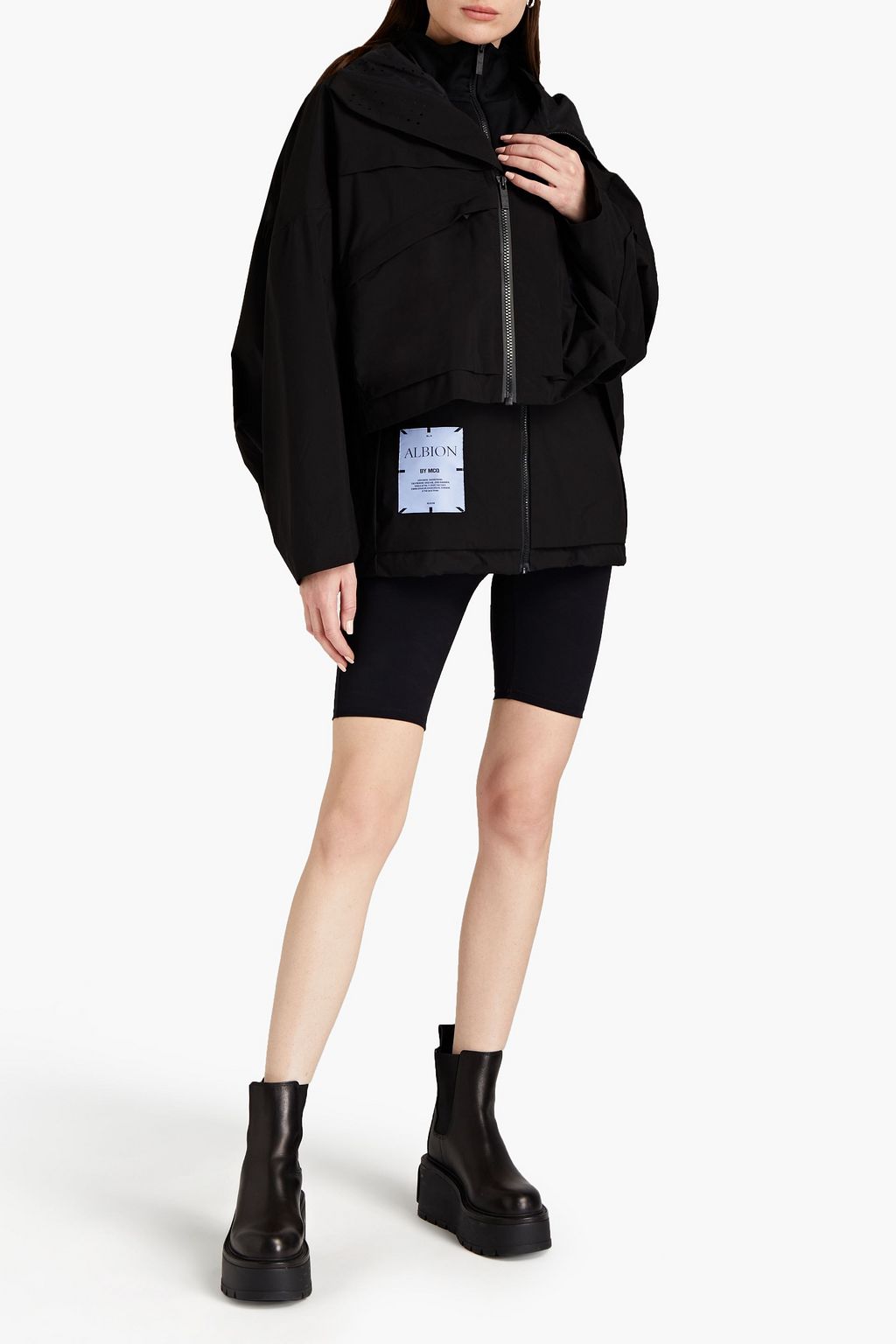 MCQ ALEXANDER MCQUEEN Layered shell and stretch-jersey jacket