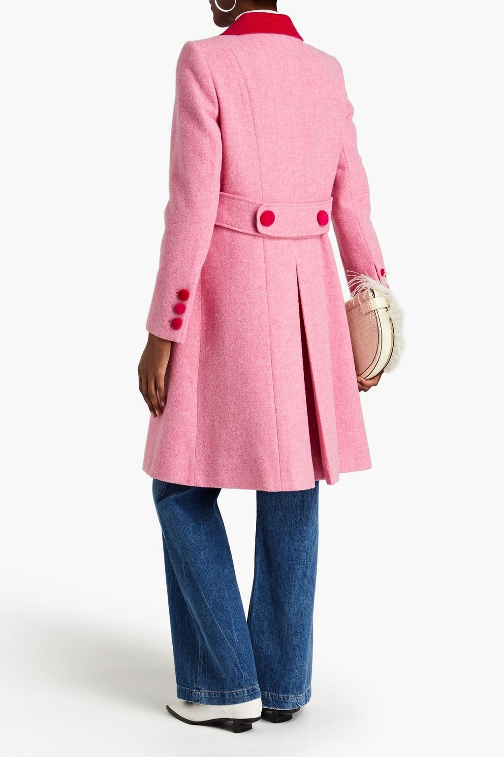MARC JACOBS Velvet-trimmed wool-felt coat