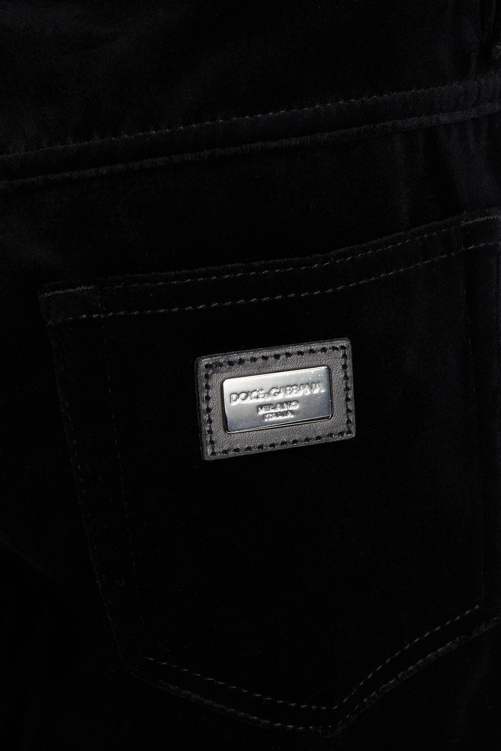 DOLCE&GABBANA Hose mit schmalem Bein aus Baumwollsamt