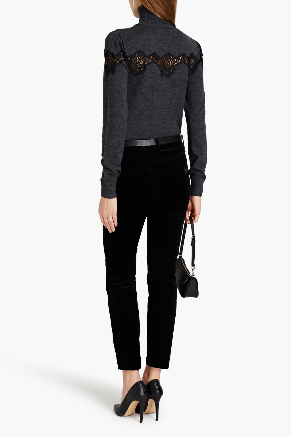 DOLCE&GABBANA Hose mit schmalem Bein aus Baumwollsamt