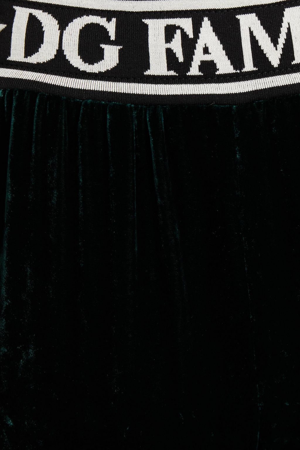 DOLCE&GABBANA Jacquard-trimmed velvet track pants