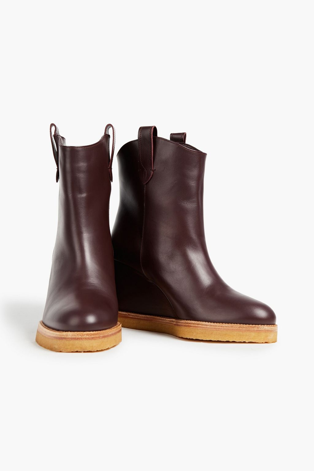 BA&SH Cristina Ankle Boots aus Leder mit Keilabsatz