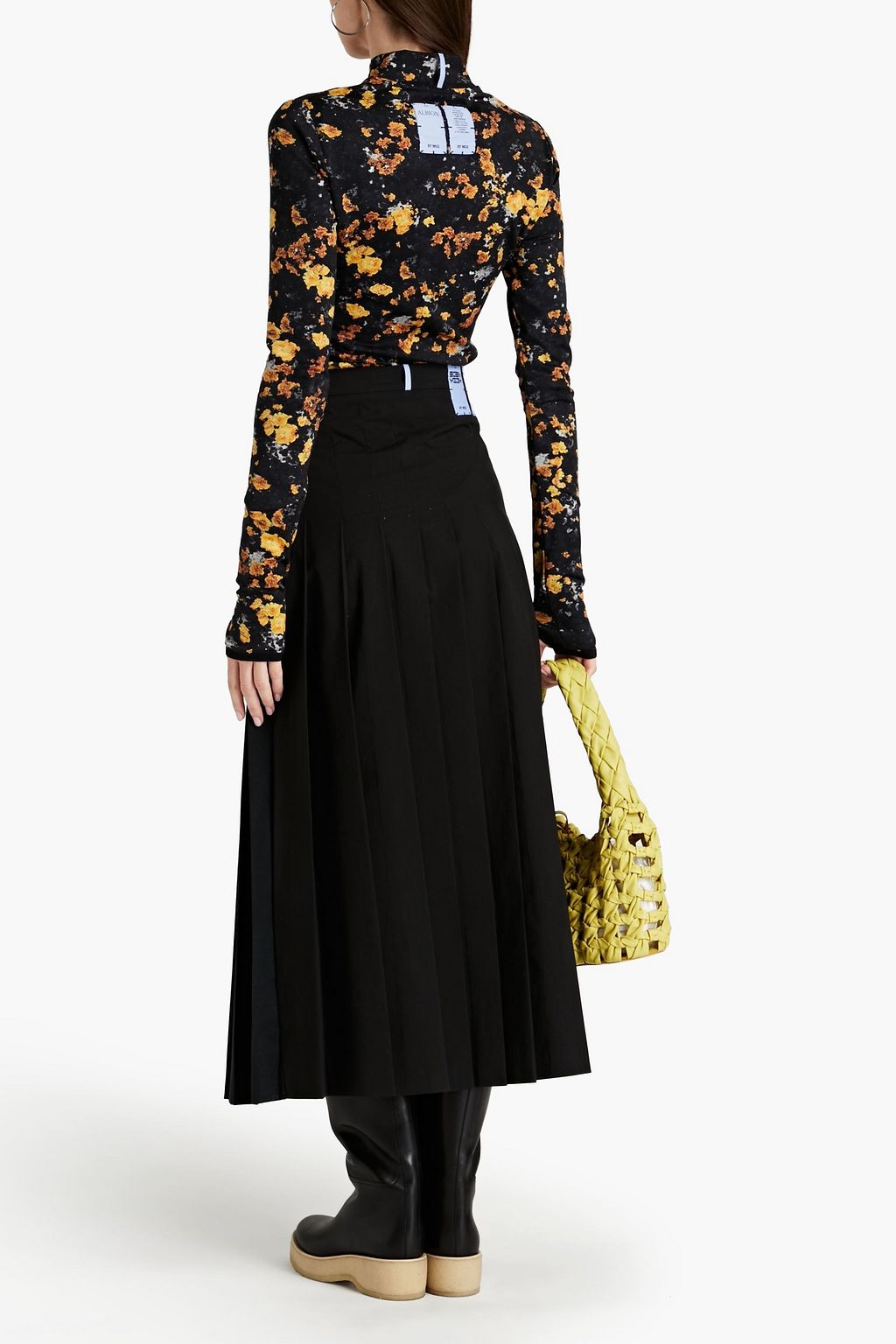 MCQ ALEXANDER MCQUEEN Pleated twill midi skirt