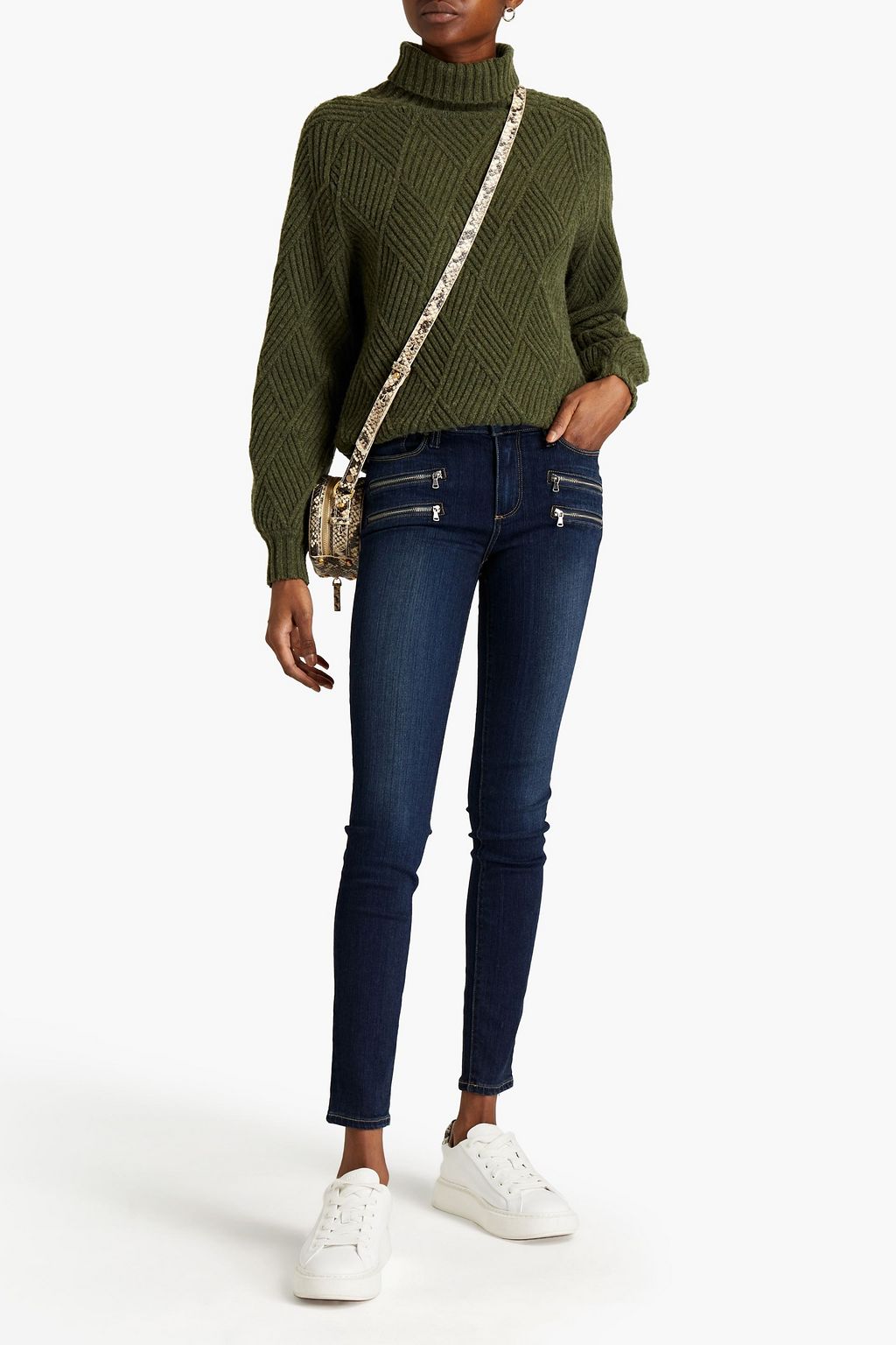 PAIGE Zip-detailed high-rise skinny jeans