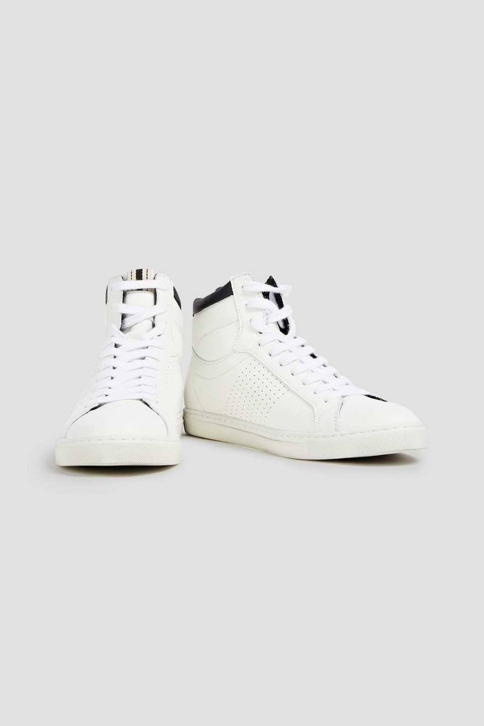 Ba&sh Perforated Leather High-top Trainers In White