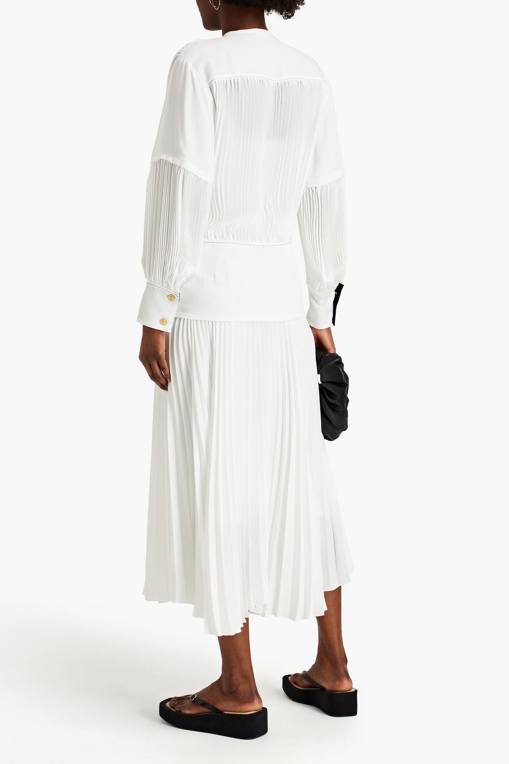 PROENZA SCHOULER Pleated crepe de chine midi dress