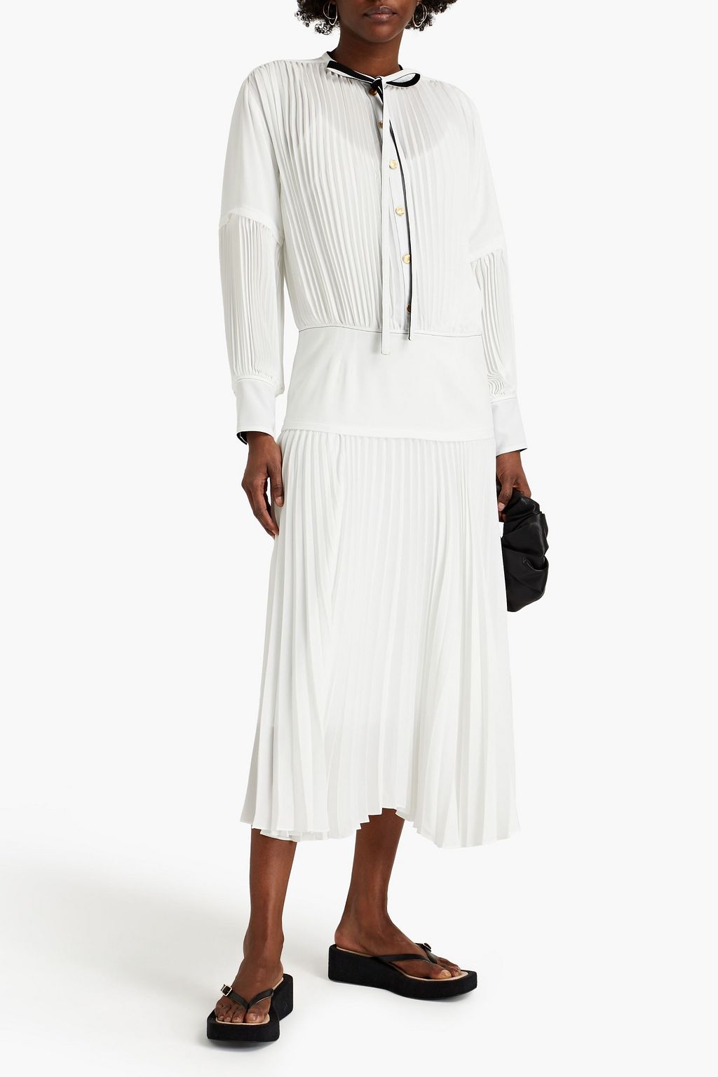 PROENZA SCHOULER Pleated crepe de chine midi dress