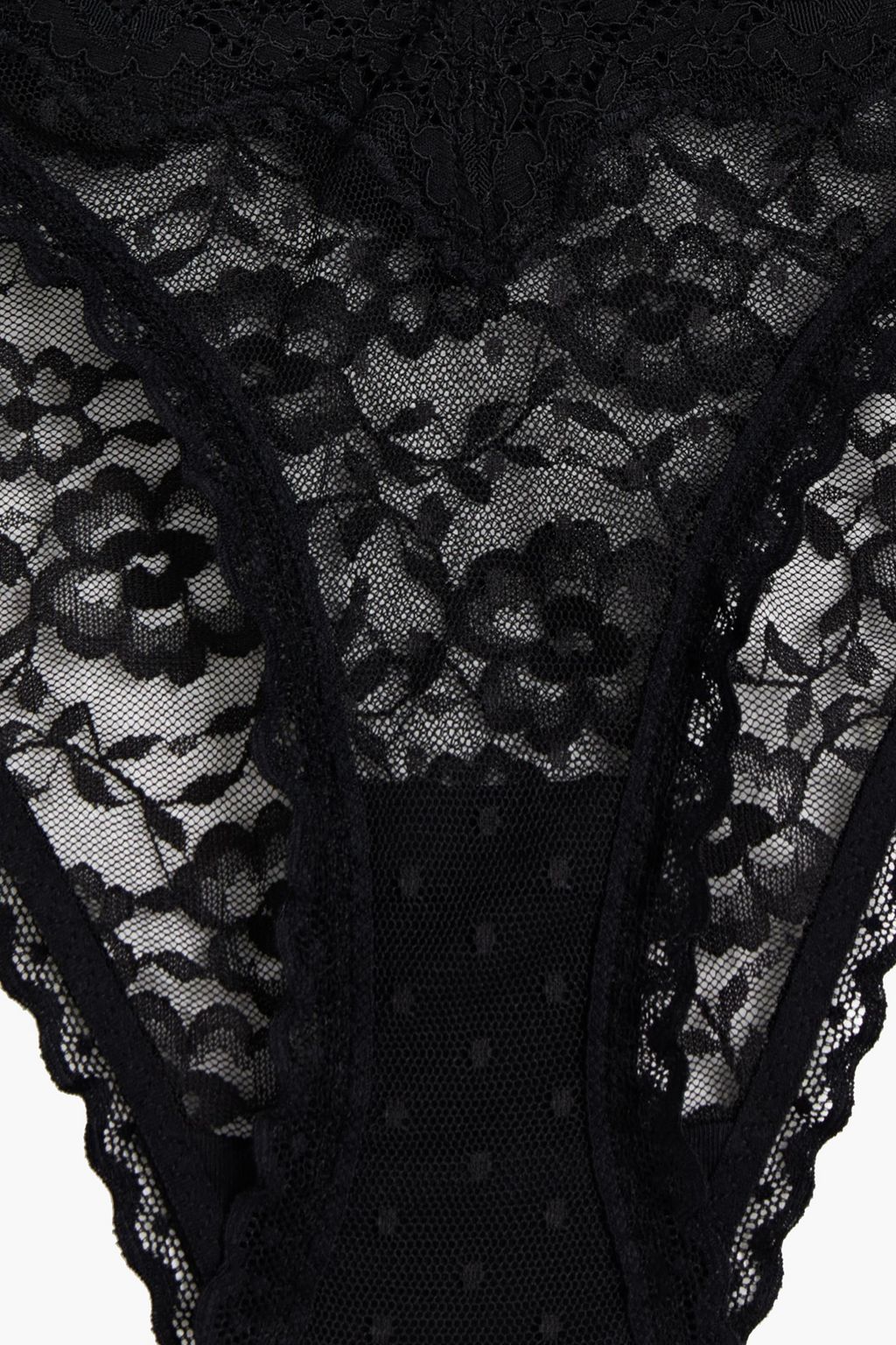 STELLA MCCARTNEY Layla Gleaming point d'esprit and lace low-rise briefs