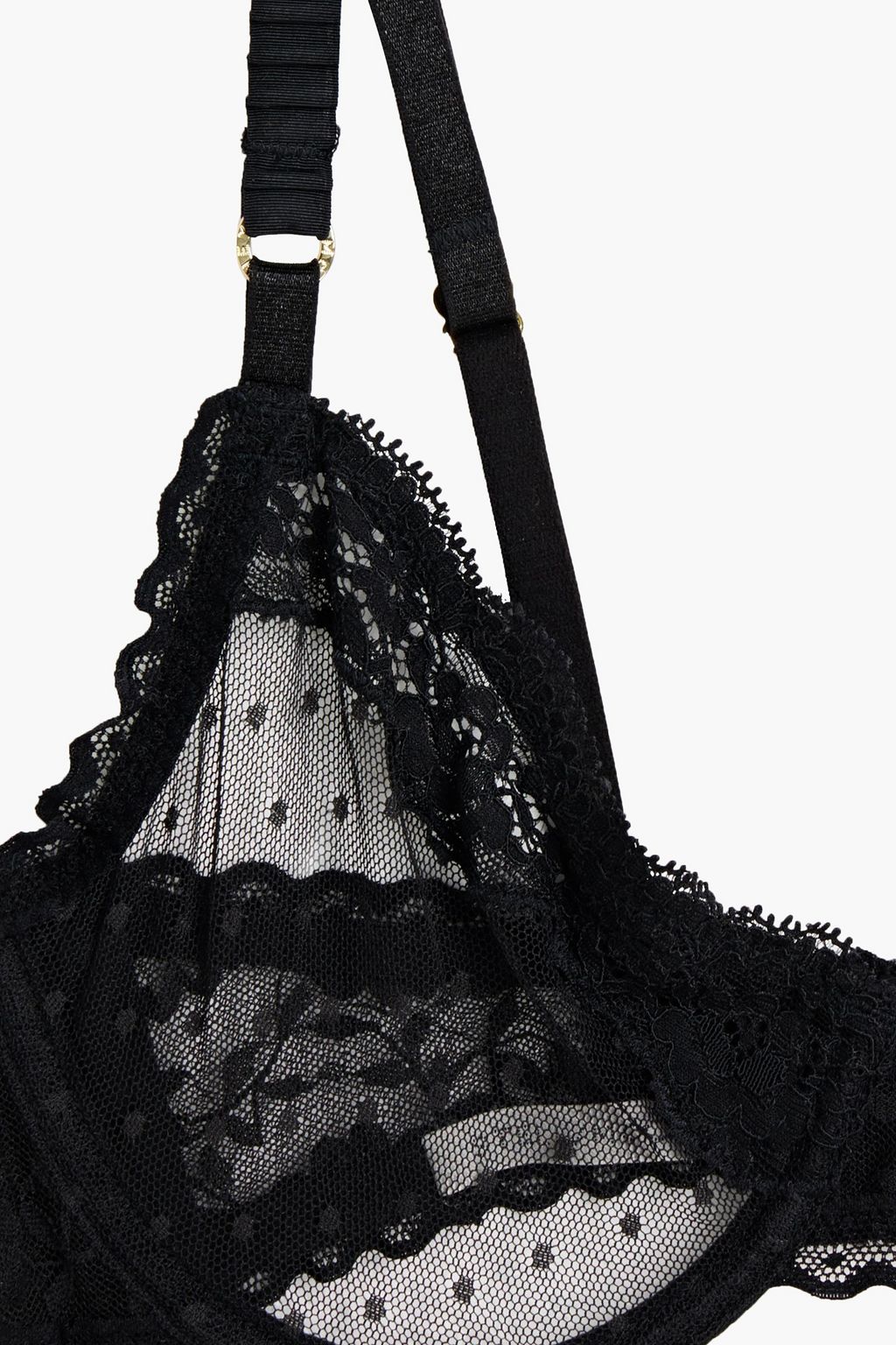 STELLA MCCARTNEY Layla Gleaming point d'esprit and lace underwired bra