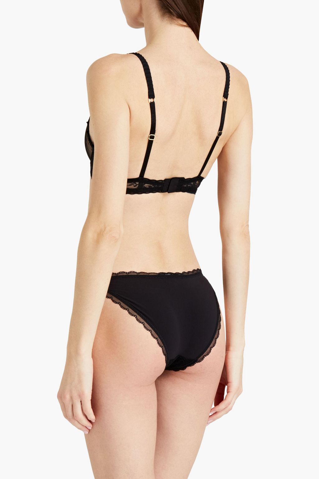STELLA MCCARTNEY Layla Gleaming point d'esprit and lace underwired bra