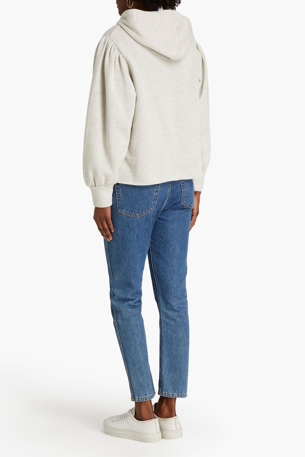 BA&SH Davi embellished cotton-blend fleece hoodie