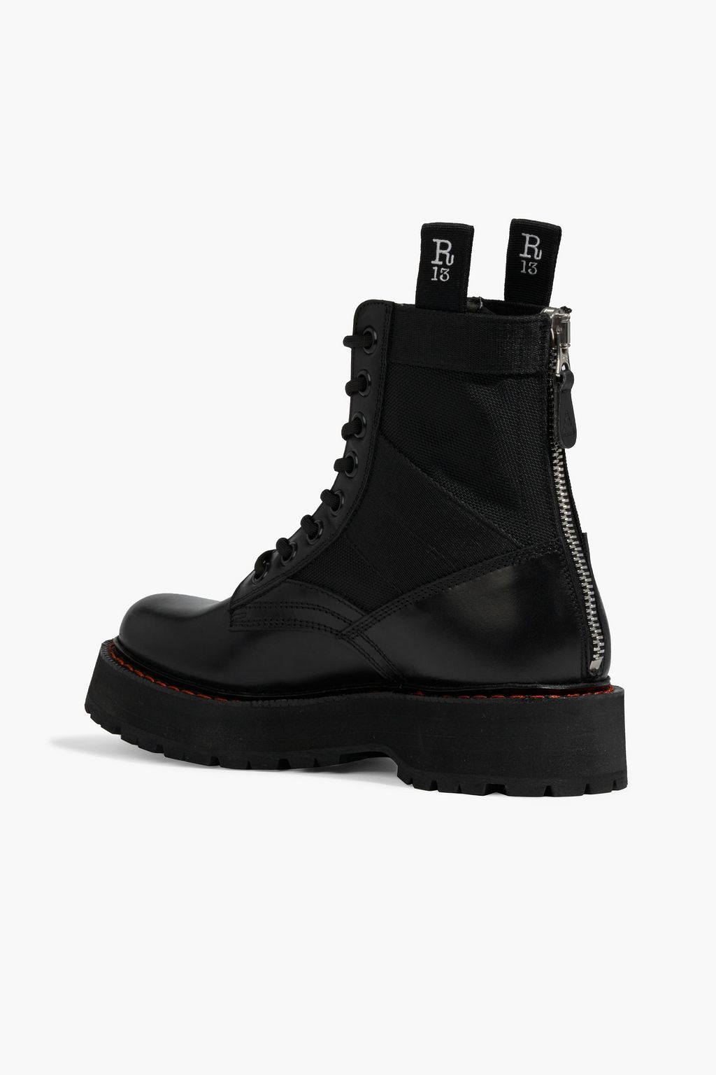 R13 Leather and canvas ankle boots