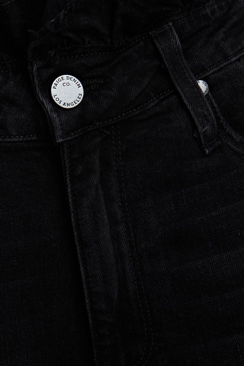 PAIGE Distressed high-rise straight-leg jeans
