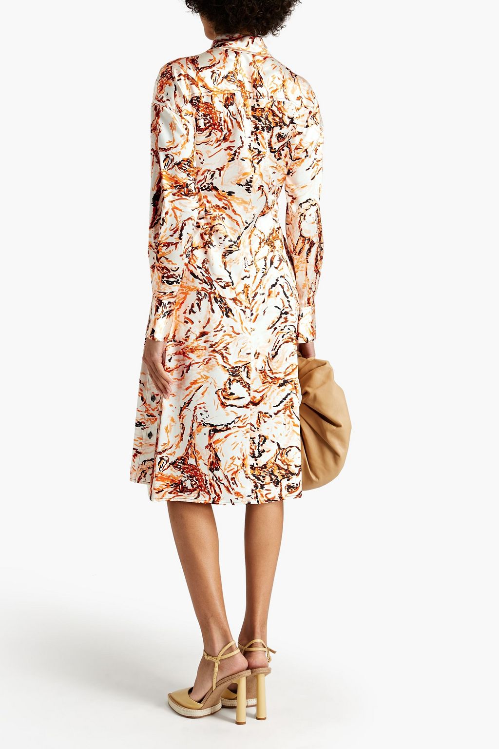 PROENZA SCHOULER Cutout printed silk-satin dress