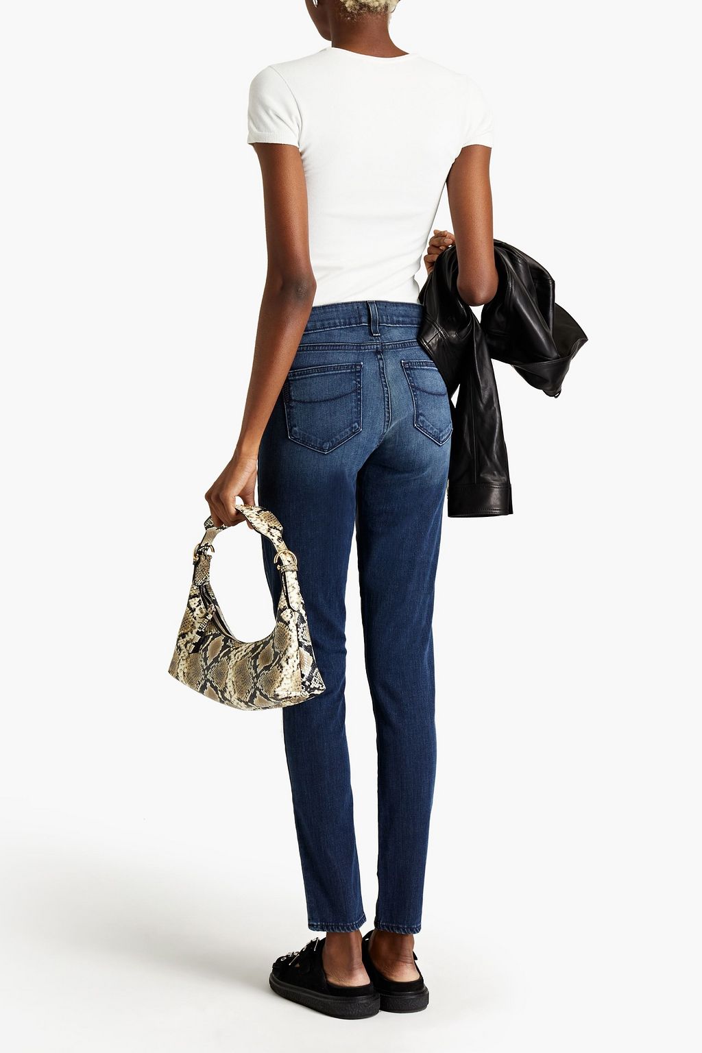 PAIGE Faded mid-rise skinny jeans