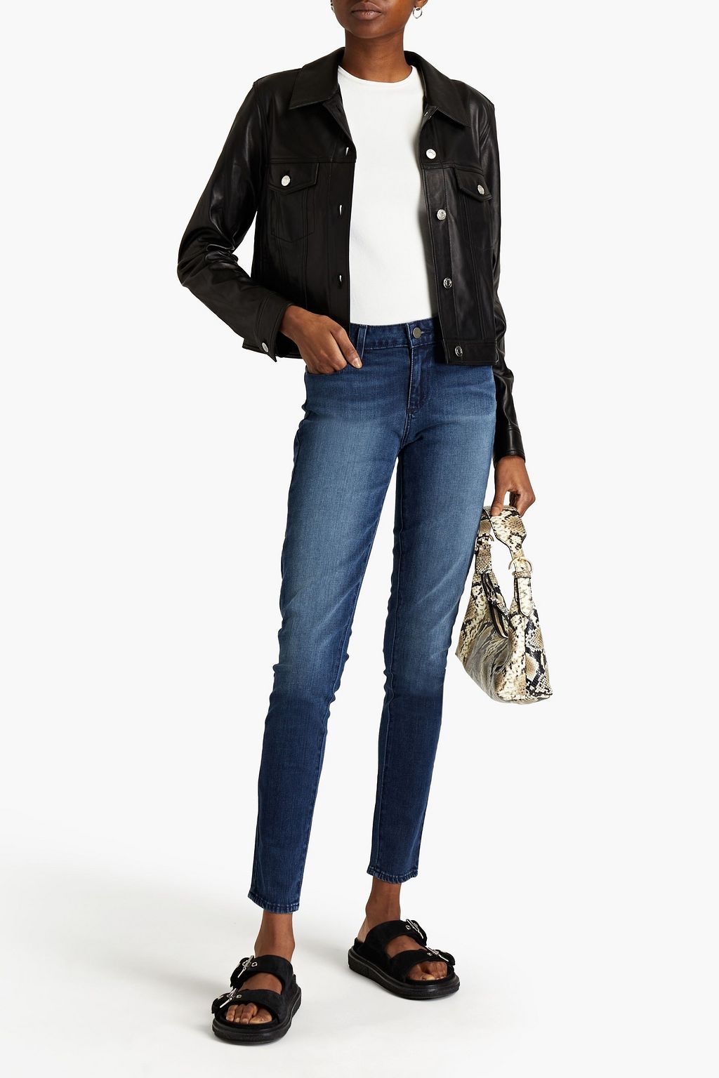 PAIGE Faded mid-rise skinny jeans