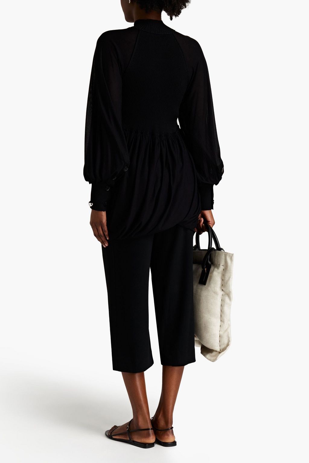PROENZA SCHOULER Paneled jersey and ribbed-knit top
