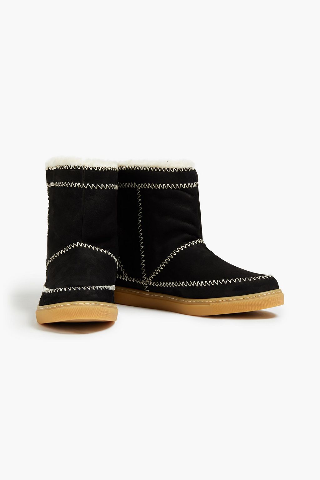 BA&SH Chambery topstitched suede ankle boots