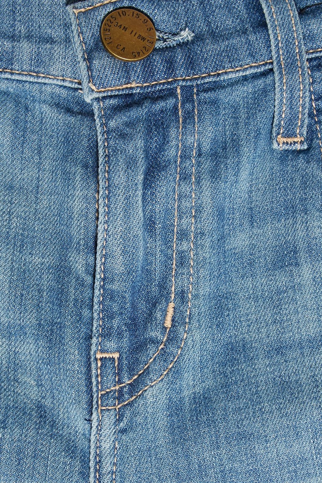 CURRENT/ELLIOTT Distressed mid-rise kick-flare jeans