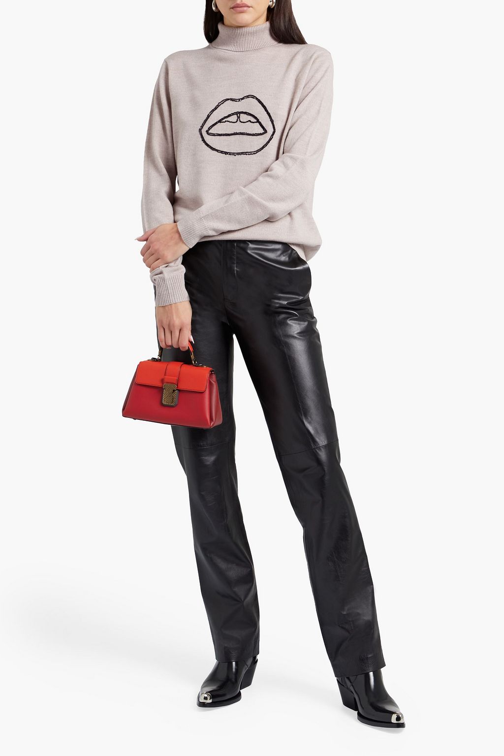 MARKUS LUPFER Lilly embellished merino wool turtleneck sweater