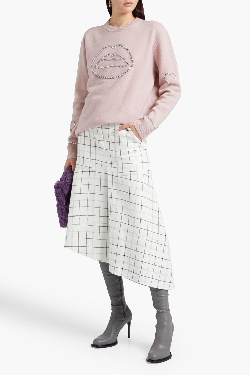 MARKUS LUPFER Jamie crystal-embellished merino wool sweater