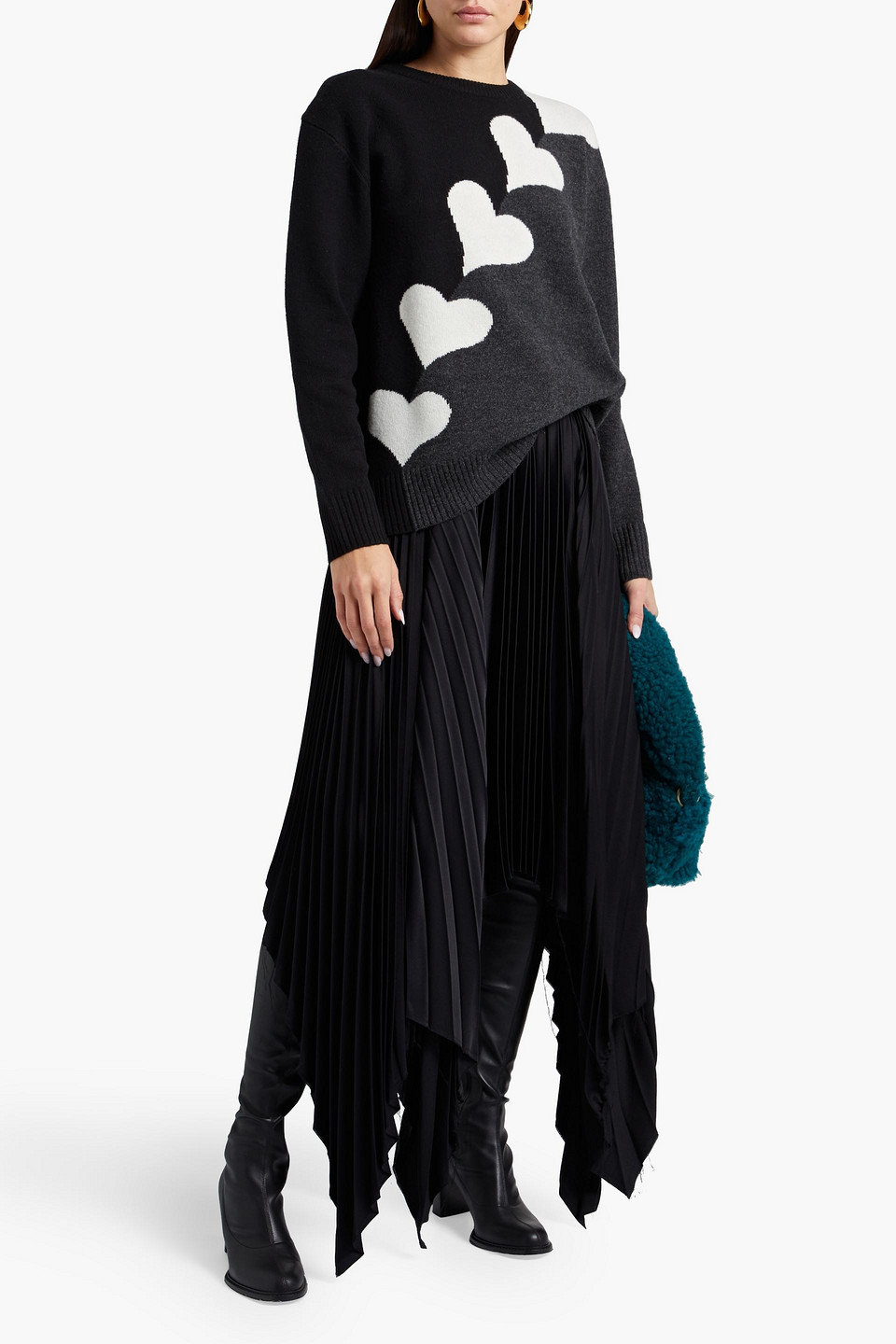 Markus Lupfer Dani Intarsia Merino Wool Jumper In Black