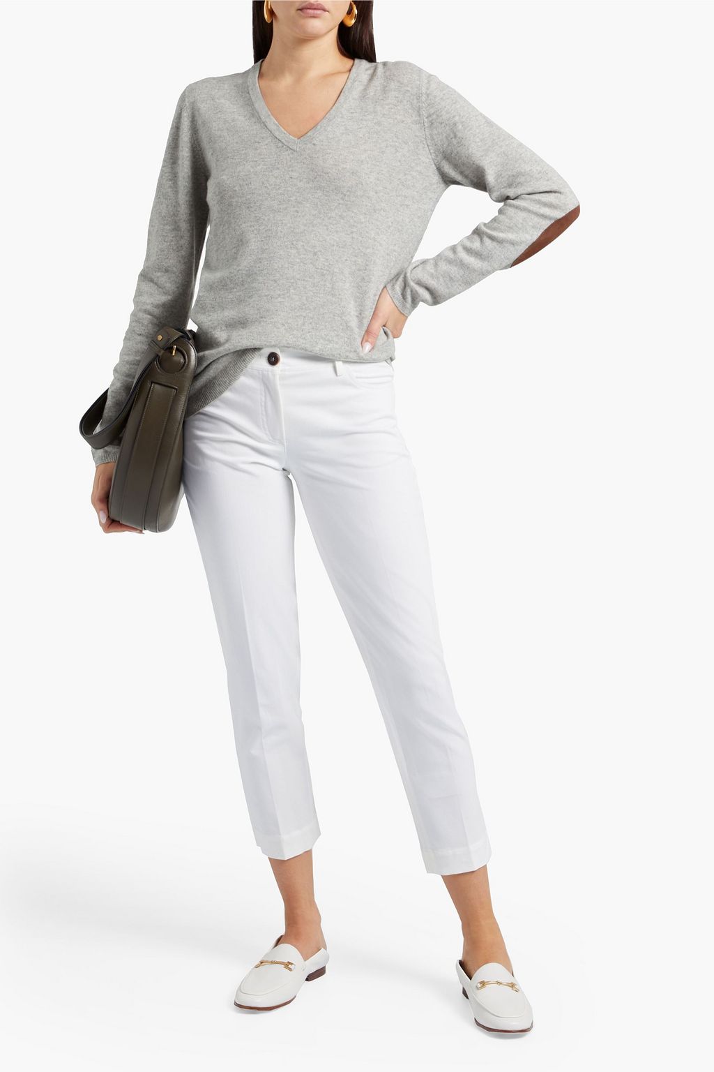 BRUNELLO CUCINELLI Cropped cotton-blend twill slim-leg pants
