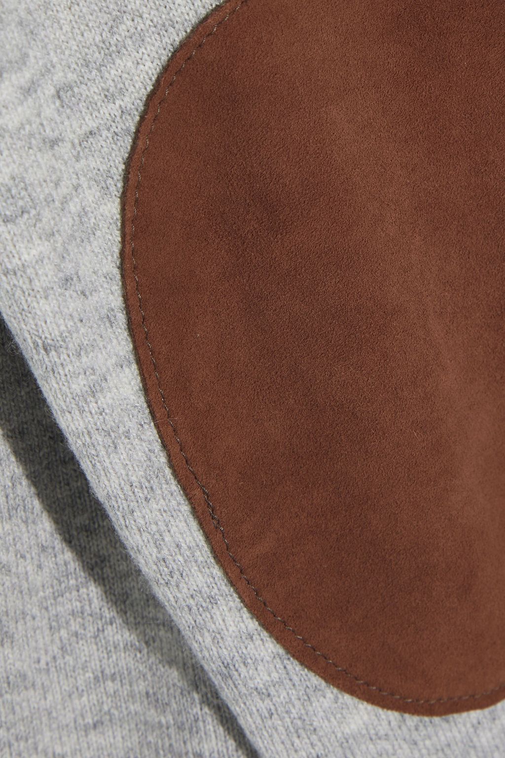 BRUNELLO CUCINELLI Suede-trimmed cashmere sweater