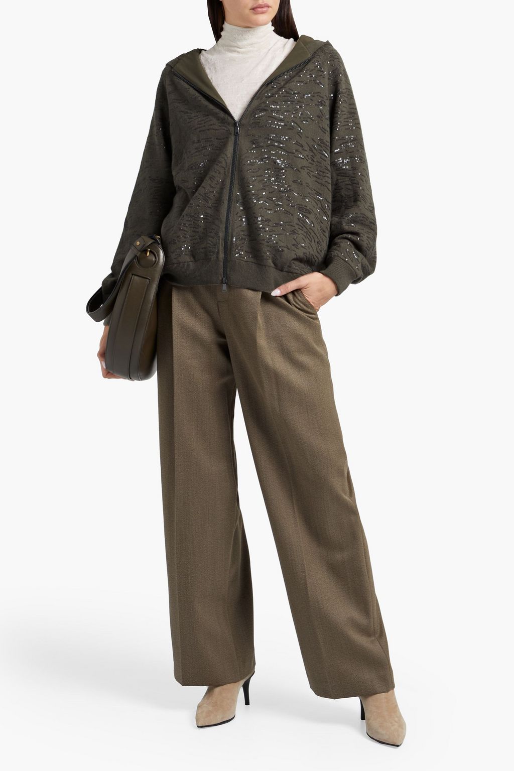BRUNELLO CUCINELLI Embellished cashmere hoodie