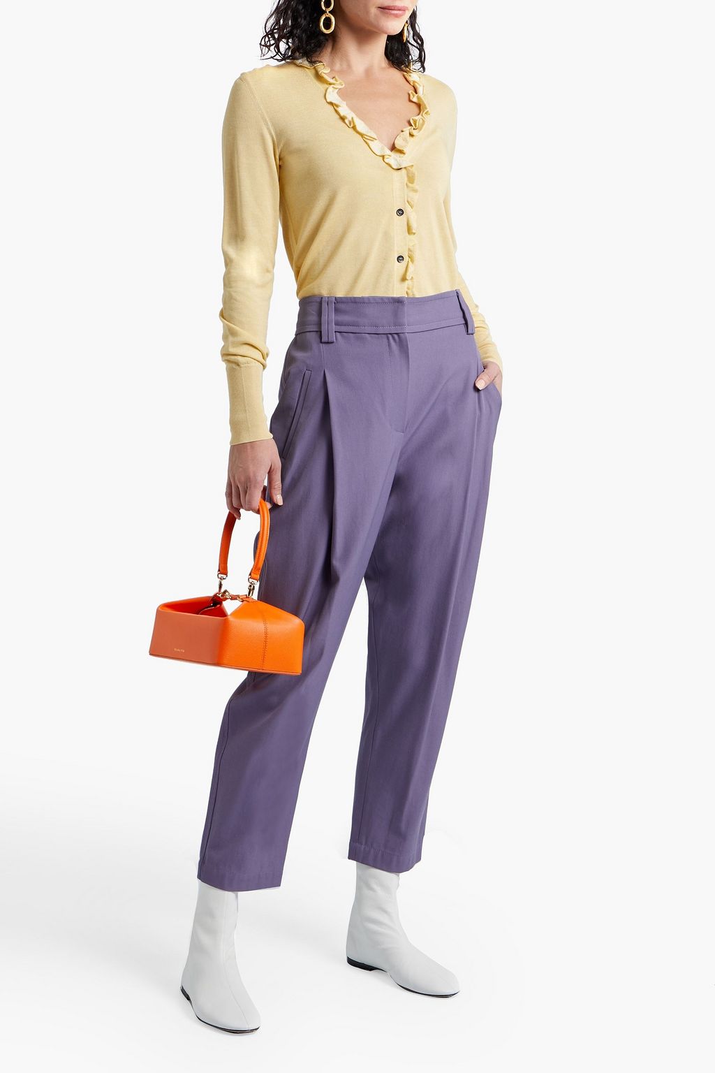 VICTORIA BECKHAM Ruffle-trimmed knitted cardigan