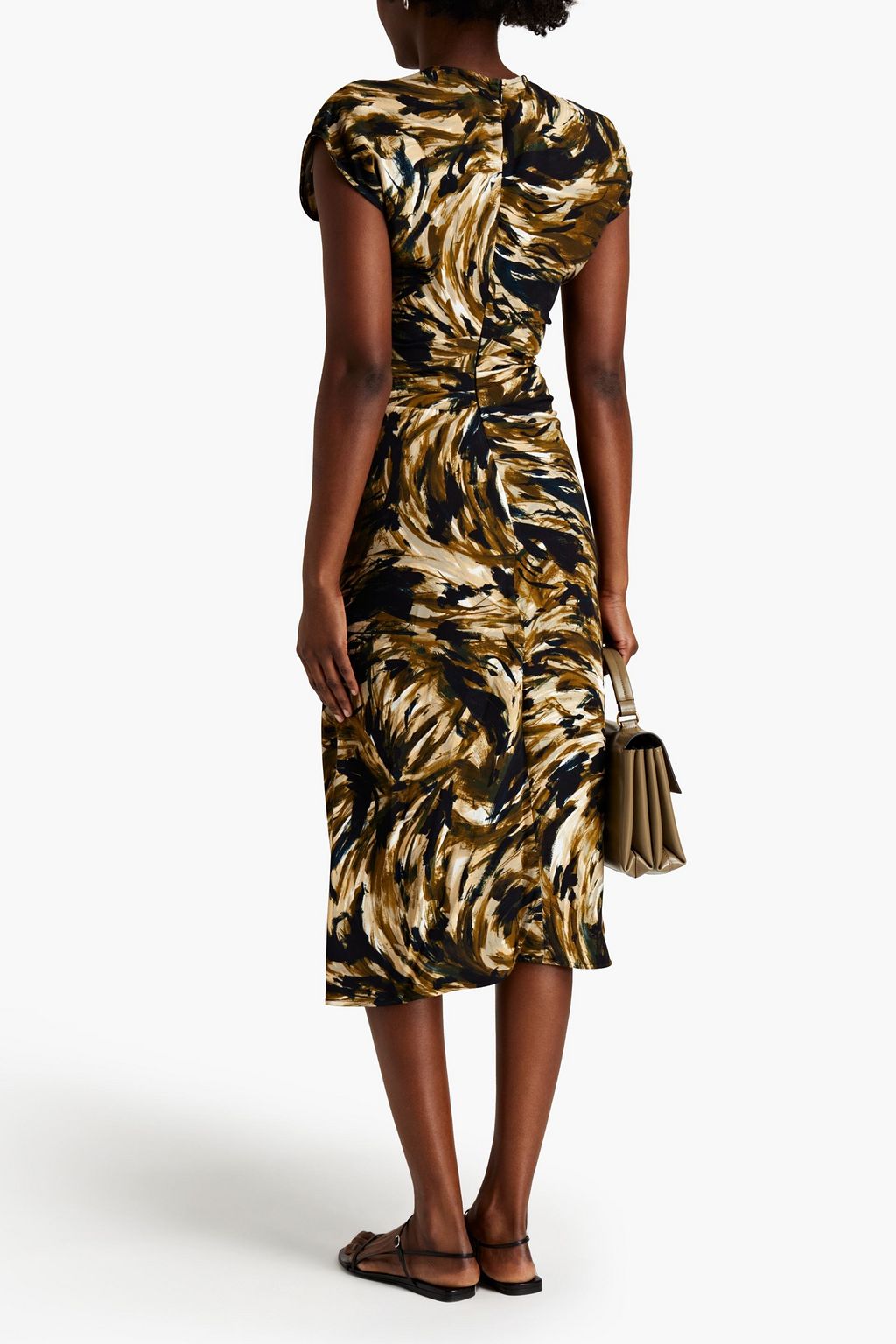 PROENZA SCHOULER Gathered printed cady midi dress