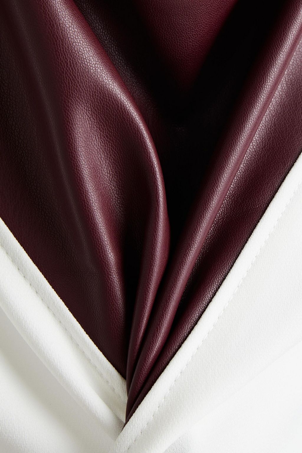PROENZA SCHOULER Faux leather-paneled draped crepe top