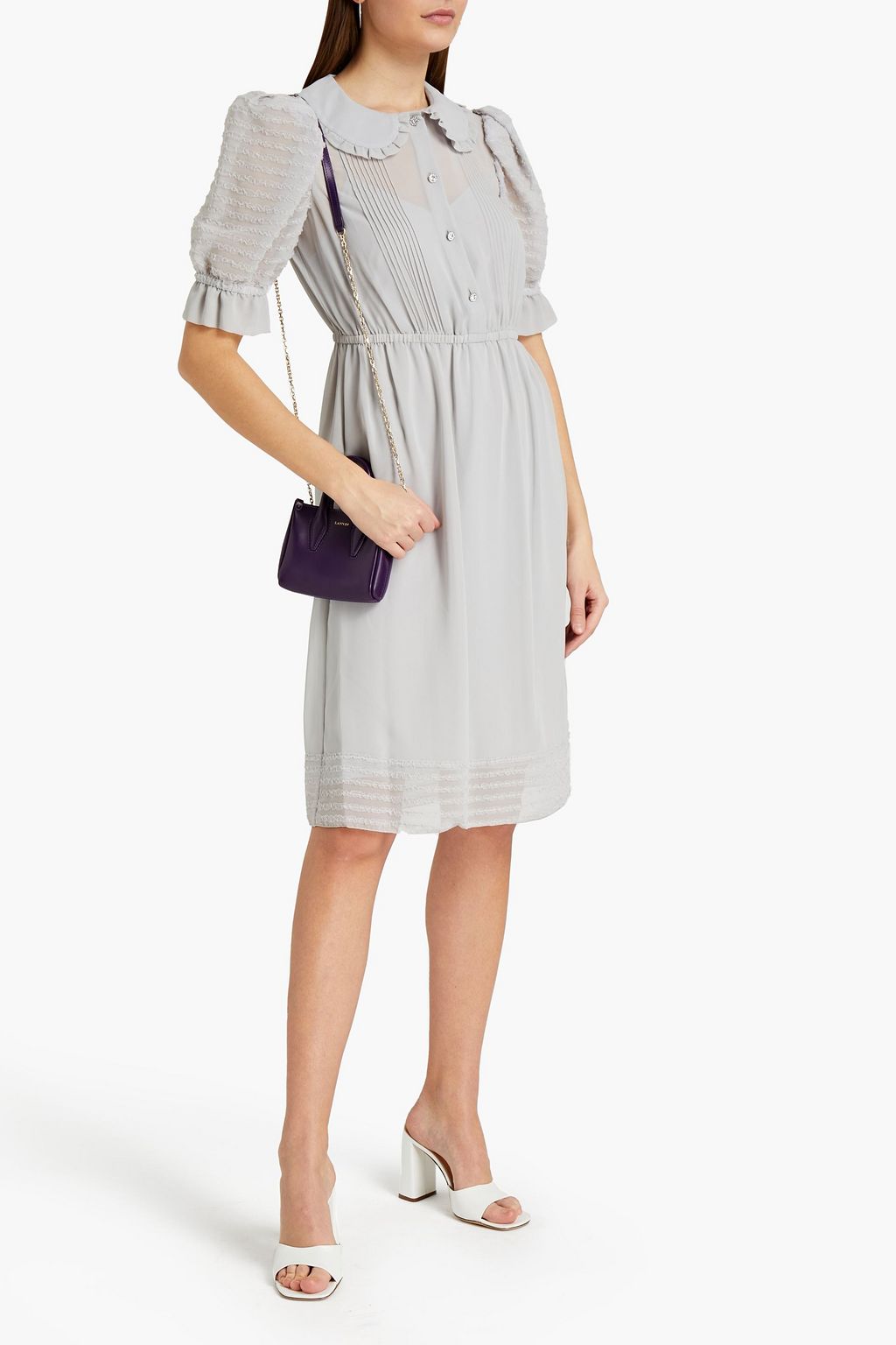 MARC JACOBS Pintucked chiffon dress